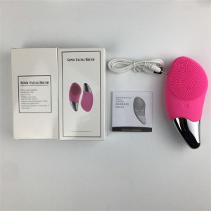 BR1020新款充電潔面儀電動洗臉儀導入儀迷你防水毛孔清潔器超聲波硅膠