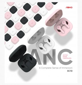 韓國 ABKO EC10 TWS 3色 真無線耳機 3種降噪功能 無線叉電 Earbuds IPX5 Dual MEMS Mic