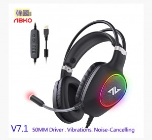 ABKO - 韓國 ABKONCORE CH55 V7.1聲道電競耳機 極輕身(270g) 智能震感,降燥, RGB