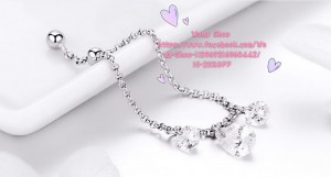 A0091**925銀(包18K鉑金)水滴戒子